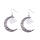 Tendance lune alliage d’argent coloré Gem Drop boucles d’oreilles bijoux